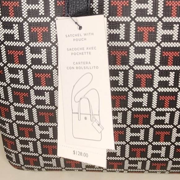 Tommy Hilfiger Navy North South Satchel with Detachable Pouch - NWT - Picture 8 of 12